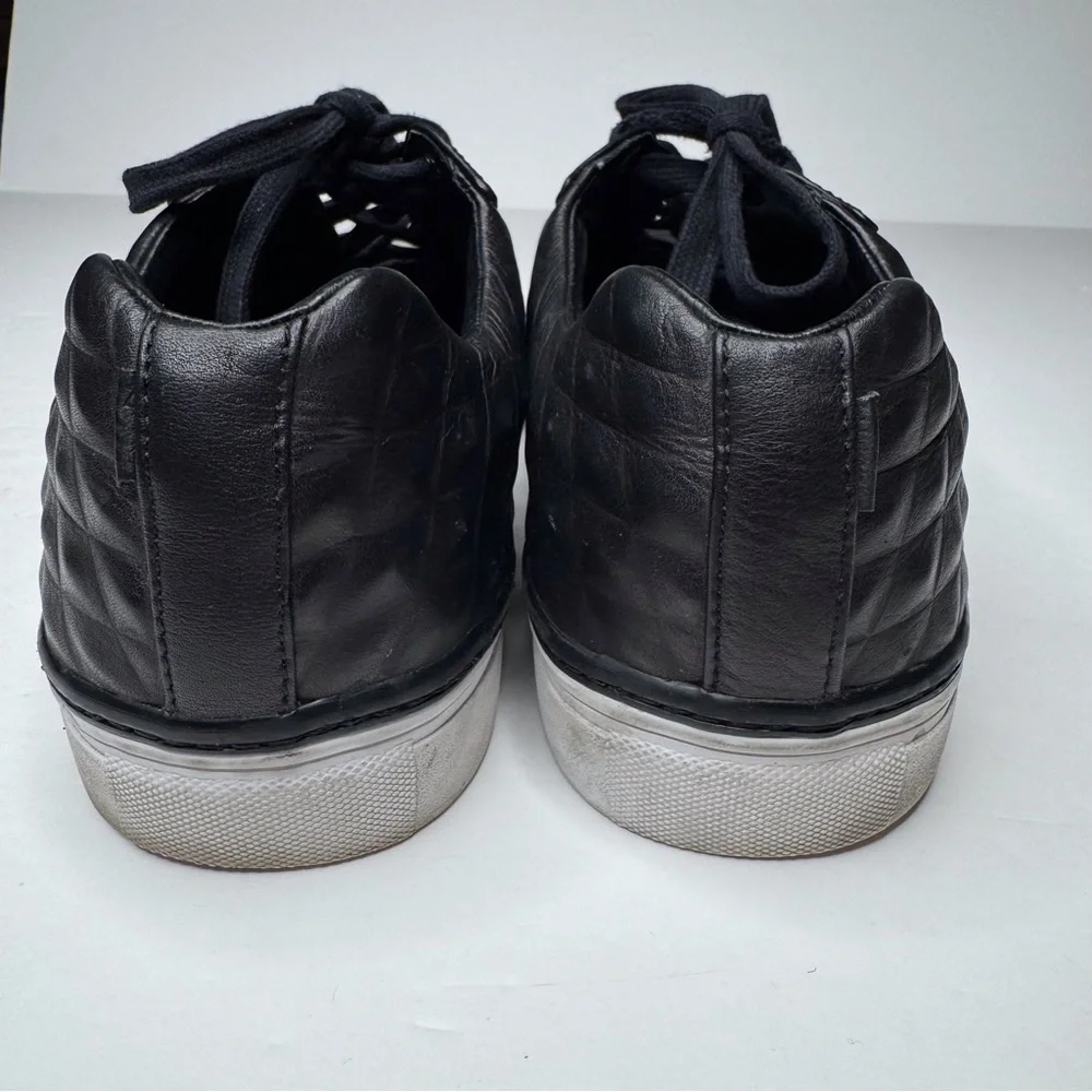 Mark Nason Fashion Sneakers Black Quilted Diamond Textured Leather Men’s US 11.5